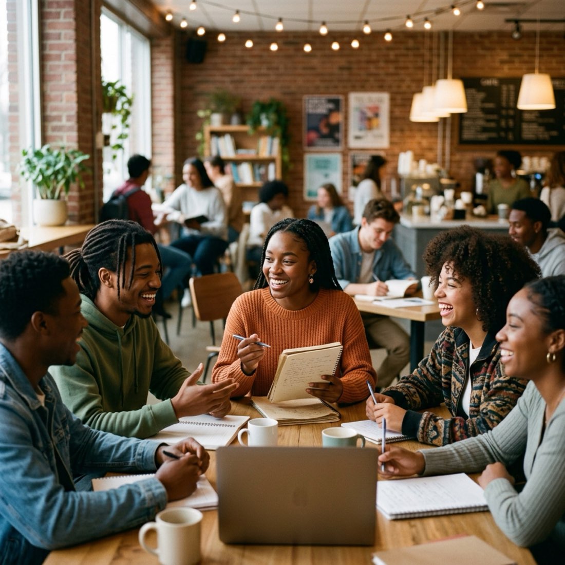 Black Student Union members at a club meeting