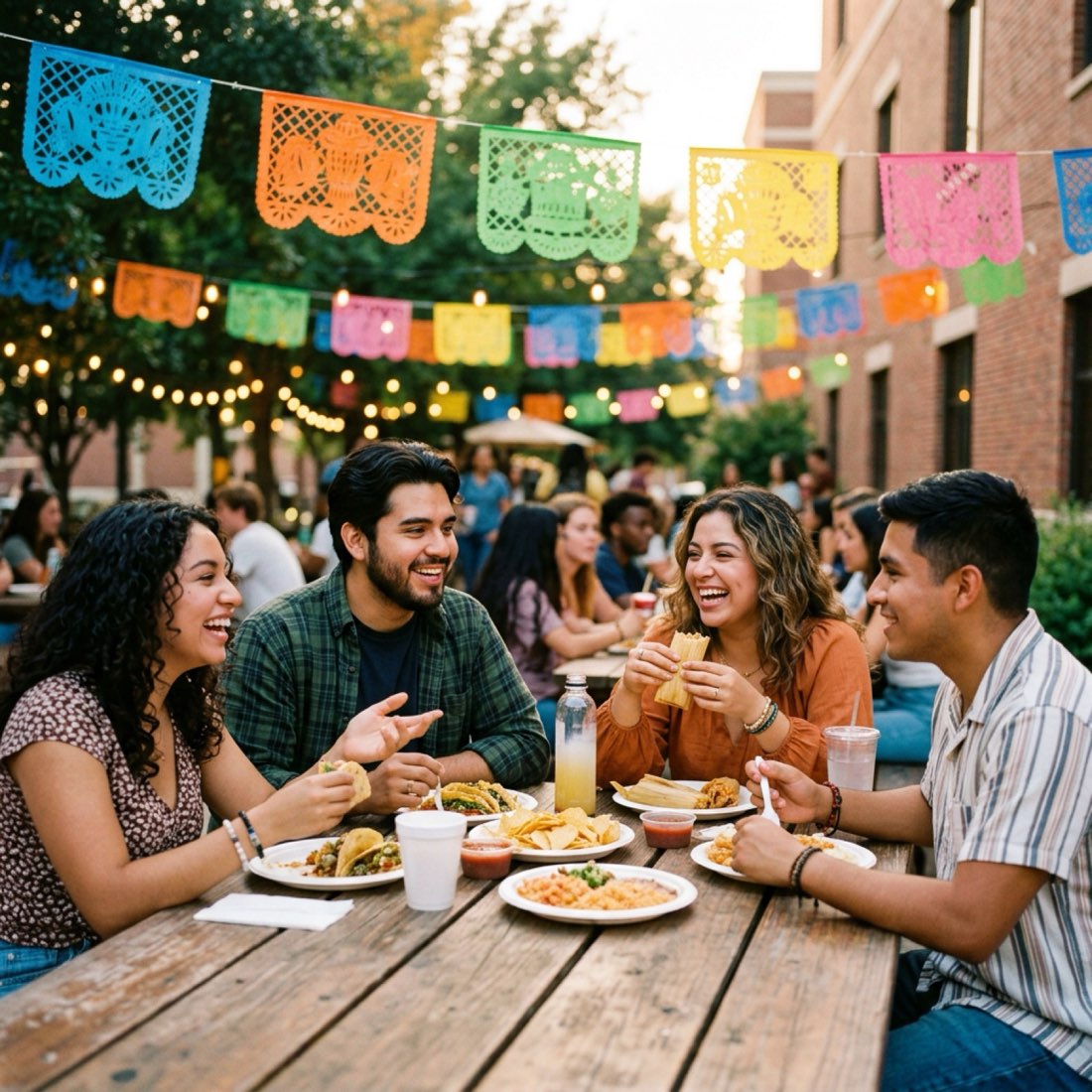 Latinx Student Alliance members sharing a meal